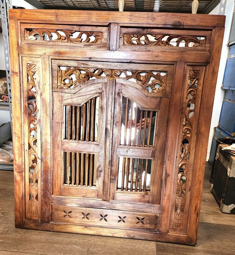 Vintage carved asian teak wood - vintage,