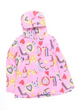 Name It Girls Pink Hearts Hooded Puffer Jacket 10 Years Polyester Lined