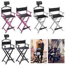Professional Portable Folding Makeup Artist Directors Chair Foldable W/Headrest