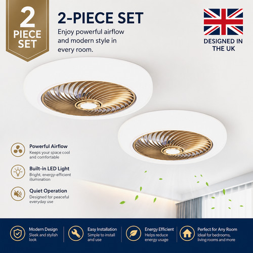 2pcs large led ceiling fan - 2pcs,