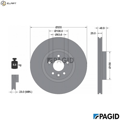 Brake disc 55821nc for ford - for,