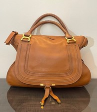 CHLOÉ large tan Marcie double