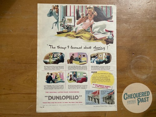 Vintage 1951 dunlopillo latex - vintage,
