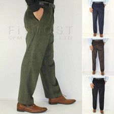 Men's Corduroy Cord Trousers Formal Pants Smart Casual Cotton Trousers - 30W-62W