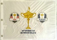 2025 OFFICIAL RYDER CUP FLAG EMBROIDERED BETHPAGE BLACK