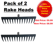 2 X Metal Garden Lawn Rake