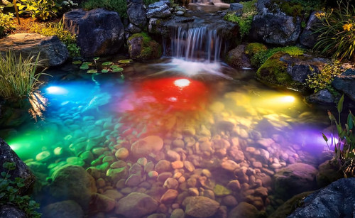 Rgb underwater pond lights - pond,