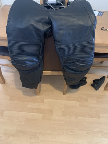 Leather motorcycle trousers - leather,