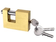 Heavy Duty Brass Shutter Padlock 60MM (Security Rectangular Hardened Shackle)