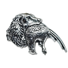 Spaniel & Pheasant Pewter Pin