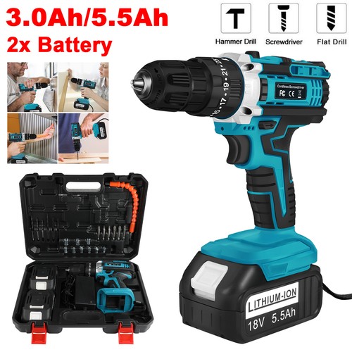 Battery 18v cordless drill - 2x,