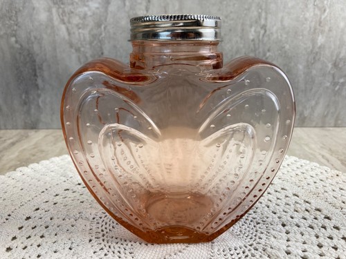Heart shaped pink glass vase - glass,