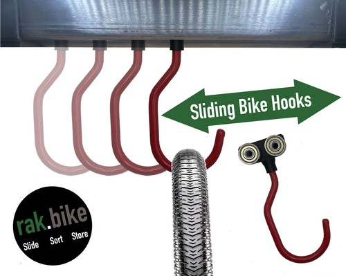 Sliding bike hooks for - sliding, bicycle