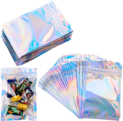 Holographic rainbow zip lock - holographic,