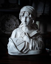 Large vintage plaster bust of