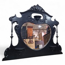 Victorian overmantel mirror - victorian,