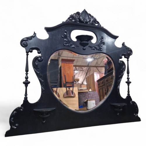 Victorian overmantel mirror - victorian,