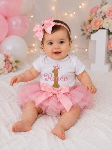 1st birthday tutu pink - tutu, gold