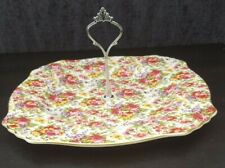 Royal Winton Chintz Summertime SQUARE CAKE  PLATE WITH VINTAGE STYLE HANDLE