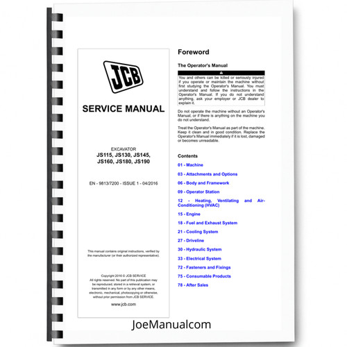 Jcb js115 js130 - js115, js160