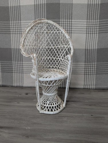 Wicker peacock chair white - wicker,