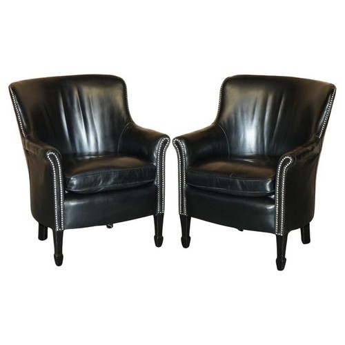 Pair vintage black leather - black,