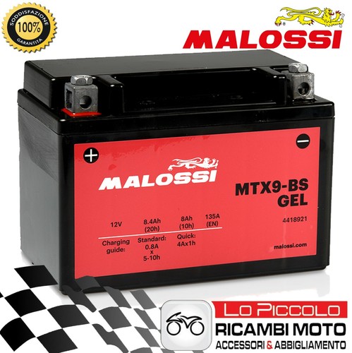 Malossi mtx9 gel battery - mtx9-bs,