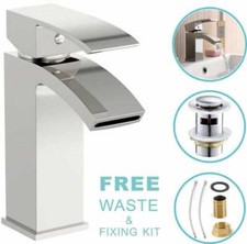 New Waterfall Bathroom Taps Chrome Basin Mixer Bath Filler Shower Deck Tap Sets