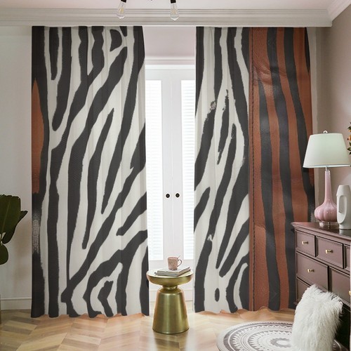 Zebra blackout curtains drapes - zebra,