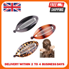 3-Pack Banana Hair Clips - Fish Shape Vintage Ponytail Clips for Thick Hair