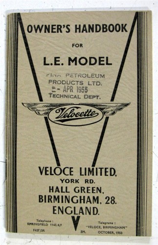 Velocette model motorcycle - le,