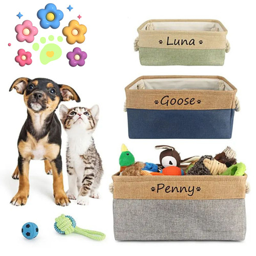 Personalised dog toy basket - dog,