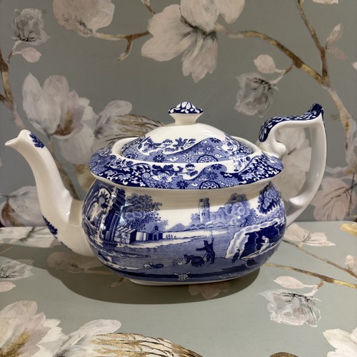 Spode blue italian teapot - spode,