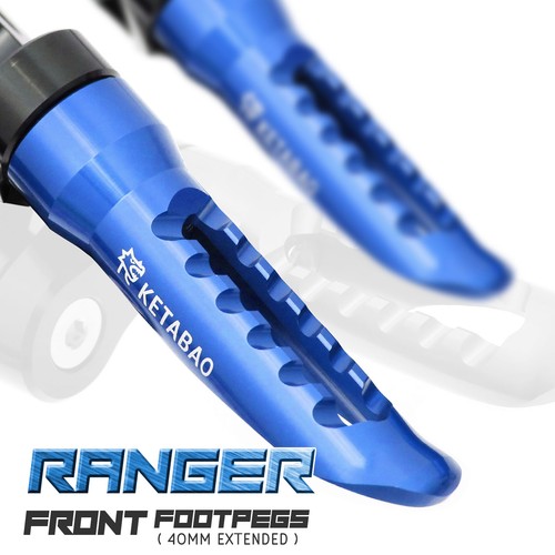 Blue ranger front foot pegs - front,