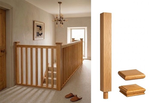 Stair square newel peg - post,