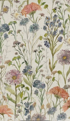 Floral curtain fabric - floral, 2m