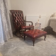 Ox Blood Leather rocking chair
