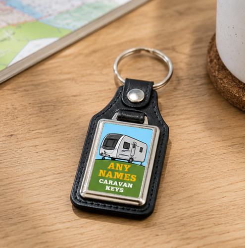 Personalised caravan keyring - personalised,