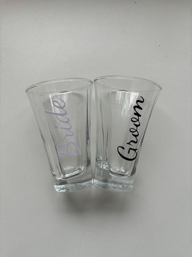 Bride and groom shot glasses - bride,