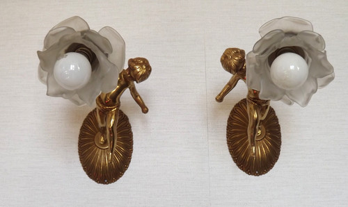 Decorative pair italian bronze - decorative,