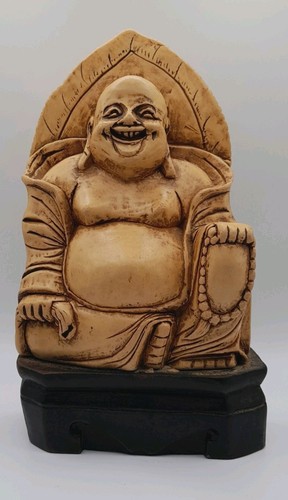 Laughing buddha vintage resin - buddha,