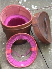 Large Vintage Double Leather Hatbox to store 2 Silk Top Hats ..