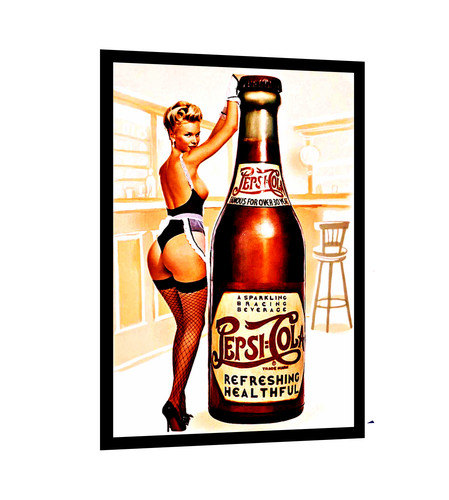 Pepsi soda sign fridge - sign,