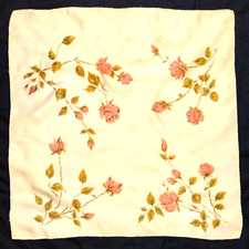 Vintage silk scarf - pink rose