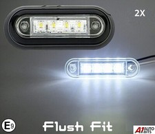 2x Flush Fit Led White Clear