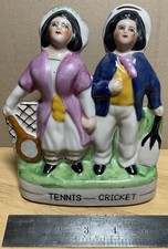 ‘Tennis' and 'Cricket' Figurines , Staffordshire Style Flatware. Ex Condition.