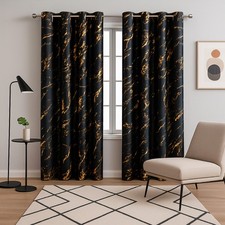 Blackout Curtains Eyelet Gold