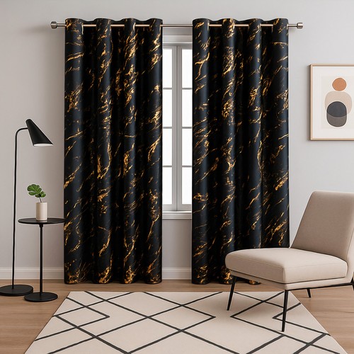 Blackout curtains eyelet gold - curtains,