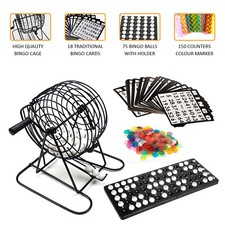Bingo Wire Cage  Ball Lotto Game Traditional Bingo Set  Party Card Marker Ticket