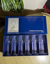 Cristal d arques Fleury wine glasses 17.5cm boxed set six 19.5cl excellent
